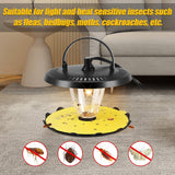 2 Pcs Sticky Flea Traps for Inside Your Home with 10 Sticky Discs & 4 Bulbs & 2 Charge Cables, 360° Flea Lights for Indoor, Non Toxic Pest Control Bed Bug Trap for Gnat Flea Cockroach, Black