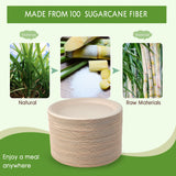 Vplus 150 Pack Compostable Disposable Paper Plates 10 inch Super Strong 100% Bagasse Natural Biodegradable Eco-Friendly Sugarcane Plates(nature)