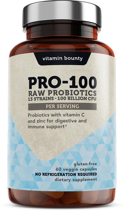 Vitamin Bounty Probiotics - 13 Probiotic Strains, Gut Health, Digestive Health, Probiotic for Women and Men, Delayed Release Embocaps (60 Capsules)