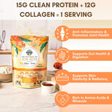 Paradise Naturals Bone Broth Protein Collagen Powder, Unsalted, Quick-Dissolve, Grass-Fed Hormone Free, Gluten-Free Paleo Keto Friendly 15g Protein, Active Probiotics, Joints, Gut Health