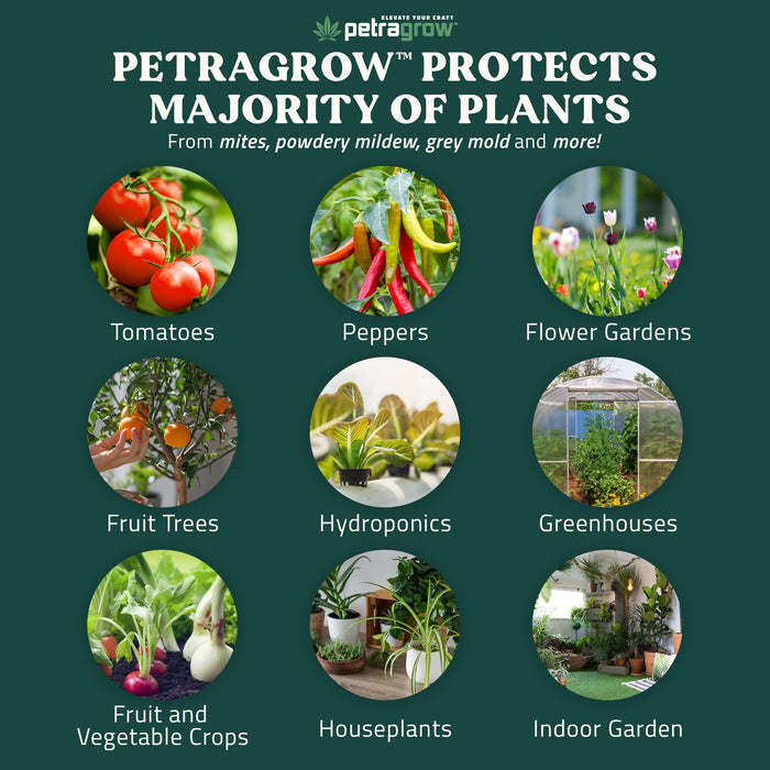 PetraGrow Crop Defender Leaf Guard Super Concentrate Pesticide, Miticide, Plant Fungicide, Insecticide for Indoor Plants, Spider Mite Spray, Powdery Mildew Spray for Plants - 16oz