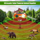 2PcsUltrasonic Animal Repellent Outdoor Solar Animal Repeller Waterproof with Motion Detection&Strobe Flashing Light Sensor forCat,Deer,Skunk Repellent Devices Deterrent for Yard,Garden,Farm