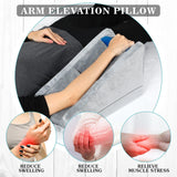 Buryeah Arm Pillow Arm Elevation Pillow with 2 Ice Pockets, Soft Ergonomic Support Pillow for Elbow Arm Rest Wedge Pillow Broken Arm Gifts with High Density Foam for Recovery Sleeping Care(Gray)