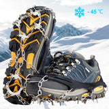 Crampons Ice Cleats Traction Snow Grips for Boots Shoes Women Men Kids Anti Slip 19 Stainless Steel Spikes Safe Protect for Hiking Fishing Walking Climbing Mountaineering (Black, X-Large)