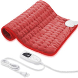 VIBOOS Heating Electric Pad for Back, Shoulders, Abdomen, Waist, Legs, Arms, Electric Heating Pad with Heat Settings, Timer, Heat Pad with Auto Shut Off, Red (20''×24'')