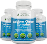 Calcium Citrate 1000mg - 365 Vegan Capsules not Tablets with Added Parsley, Dandelion and Watercress - Without Vitamin D - Made in The USA by Purely Holistic