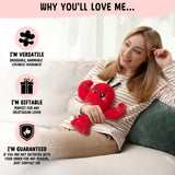 Crustacean Microwavable Unscented Heating Pad for Women - Warm Cozy Plush Heatable Stuffed Toy Animal - Hot and Cold Heat Bag Gift for Women and Girls Red