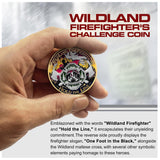 Armor Coin & Emblem: Wildland Firefighter Challenge Coin - Hold The Line | Honoring Bravery | A Thoughtful Firefighter Gift and Lasting Tribute | Firegfighter Pride Coin