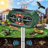 Ultrasonic Animal Repeller,Solar Powered Animal Repellent Outdoor Cat Repellent Dog Deterrent Waterproof Ultrasonic Bird Repellent with Motion Sensor for Squirrel Rabbit Fox Raccoon,Yard Garden Farm