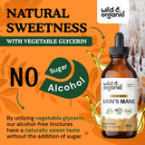 Lions Mane Liquid Extract - Organic Lions Mane Mushroom Supplement - Lion’s Mane Tincture - Vegan, Alcohol Free Drops - 4 fl oz