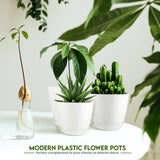 Utopia Home - Plant Pots Indoor with Drainage - 7/6.6/6/5.3/4.8 Inches Home Decor Flower Pots for Indoor Planter - Pack of 10 Plastic Planters for Indoor Plants, Cactus, Succulents Pot - White