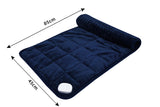 New 2023 Ambershine Weighted Heating Pad 17''x33'' XXXL King Size, 6lbs with Fast-Heating Technology&10 Temperature Settings, Pain Relief for Back/Neck/Shoulders/Abdomen/Legs (Dark Blue)