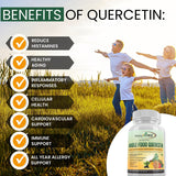Quercetin with Bromelain 500mg Supplement - Bioactive Phytosome Complex, Pure Organic Whole Food Seasonal Support, Healthy Inflammatory Response, Antioxidant, 20X Absorption & Bioavailability-120 Caps