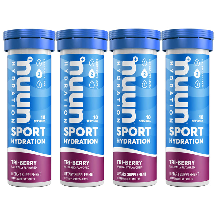 Nuun Sport: Electrolyte Drink Tablets, Tri-Berry,10 Count (Pack of 4)