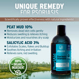 Sphagnum Botanicals Psoriasis Shampoo Extra Strength - Flaky & Itchy Scalp Treatment with Salicylic Acid and Natural Peat Mud. For Dandruff, Eczema & Seborrheic Dermatitis. No Coal Tar 8.45 fl oz