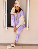 Ekouaer 2 Pack Lounge Wear Polka Dots Pattern Cute Pajamas Set for Elderly Women L