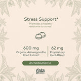 Gaia Herbs Organic Ashwagandha Gummies, Stress Support, Cinnamon, Ginger, Gluten Free, Vegan, 120 Count