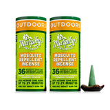 Murphy’s Naturals Mosquito Repellent Incense Cones | DEET Free with Plant Based Essential Oils | 24 Minute Burn Time per Cone | Includes Ceramic Burning Dish | 36 Cones | 2 Pack