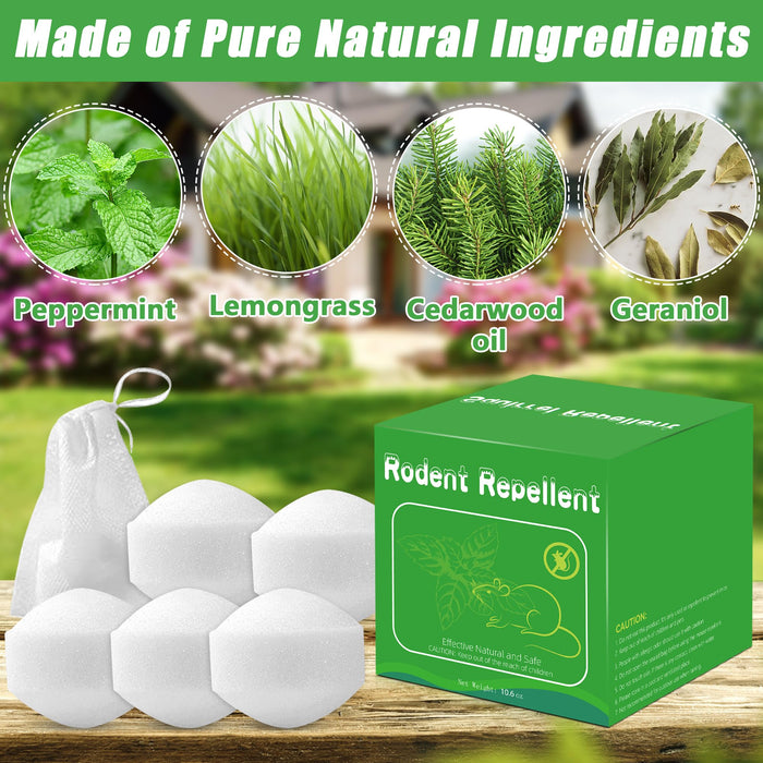 12Pack Rodent Repellent Indoor Outdoor Peppermint Oil to Repel Mice and Rats, Effective Mouse Repellent for Yard/Camping/Kitchen/Garage