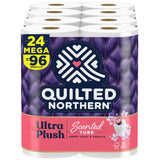 Quilted Northern Ultra Plush Toilet Paper with Sweet Lilac & Vanilla Scented Tube, 24 Mega Rolls = 96 Regular Rolls (Packaging May Vary) White