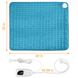 VIBOOS Heating Electric Pad for Back, Shoulders, Abdomen, Waist, Legs, Arms, Electric Heating Pad with Heat Settings, Timer, Heat Pad with Auto Shut Off, Blue (20''×24'')