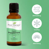 Plant Therapy Organic Peppermint Essential Oil 100% Pure, USDA Certified Organic, Undiluted, Natural Aromatherapy, Therapeutic Grade 30 mL (1 oz)
