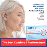 Hearing Aid Domes - Universal Domes for Hearing Aids - Sizes Small, Medium, Large & X-Large Earbud Replacements and BTE Hearing Sound Amplifiers
