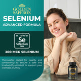 Golden Saffron Selenium (200mcg Selenium & 88.5 mg Saffron Extract) - to Support Overall Health, Non-GMO, Gluten Free, Dairy Free, with Unique and Advanced Formula – Made in USA & Tasteless.