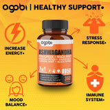 One Year Supply - Ashwagandha Supplement 8050mg - Combined Fenugreek, Maca, Turmeric, Rhodiola, Ginger & Black Pepper - Mood, Strength, Spirit & Energy Support - 360 Capsules