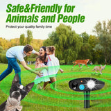 Ultrasonic Cat Deterrent,Solar Powered Deterrent with Motion Sensor and Flashing Lights Outdoor Solar Farm Garden Yard Device,Dogs,Cats,Birds