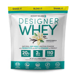 Designer Wellness, Designer Whey, Natural When Protein Powder with Probiotics, Fiber, and Key B-Vitamins for Energy, Gluten-Free, French Vanilla, 4 lb