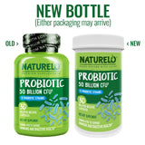 NATURELO Probiotic Supplement - 50 Billion CFU - 11 Strains - One Daily - Helps Support Digestive & Immune Health - Delayed Release - No Refrigeration Needed - 30 Vegan Capsules