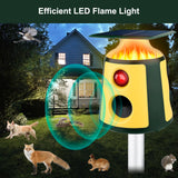 2024 Upgraded Animal Repeller, Solar Ultrasonic Animal Repeller 360° Induction & LED Flame Light, Cat Repellent Outdoor Waterproof， Animal Deterrent Repel Cats, Dogs, Deer, Wild Boars, Foxes and More