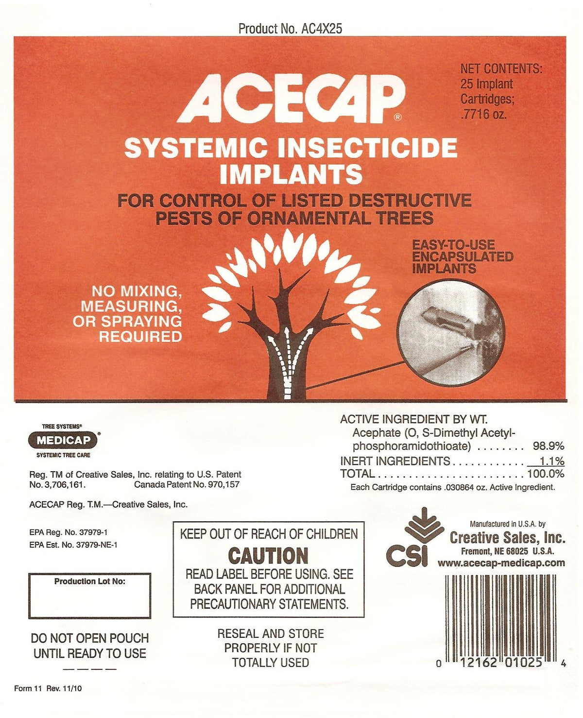 Acecap 25-Pack Systemic Insecticide Tree Implants for Control of Tree