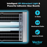 Catchmaster Vector Plasma Grilled Light Trap, UV Light Fly Traps, Gnat Traps for House Indoor, Shatterproof Bulbs, UV Lamp Insect Killer, Bug Light for Commercial Kitchen, Warehouse & Restaurants