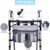 Dotday Walker Bag with Cooler Bag, Water Resistant Storage Bag Walker Accessories with Temperature Controlled Pocket for Seniors, Walker Bag Fit for Walkers, Rollator, Wheelchair & Scooters-Grey