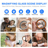 Magnifying Glass with 30 LED Lights, 10X 20X 45X Handheld Illuminated Lighted Magnifier with 1UV Light for Seniors Reading, Inspection, Coins, Jewelry, Exploring Light Magnifying Glass (Orange)