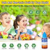 Protecker Fruit Fly Trap Refill Liquid Only,2023 Upgrade Traps for Indoors,Efficient Gnat Killer Indoor,Fruit Bait Home,Kitchen,Fruit T-E-R-R-O(4 Pack)