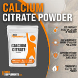 BulkSupplements.com Calcium Citrate Powder - Calcium Citrate Supplement, Calcium Citrate 1000mg - High Absorption, for Bone Health, 4760mg (1000mg Calcium) per Serving, 1kg (2.2 lbs)