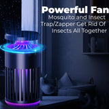 Trapped Elite - Grey Insect Trap and Zapper for Ultimate Indoor and Outdoor Defense for Flys, Gnats, Mosquitos