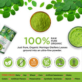 Organic Veda Moringa Powder – 100% Pure and Organic USDA Certified Moringa Leaf Powder for Overall Health – Non-GMO Whole Green Super Food Nutrition to Boost Immunity, 1lb (Pack of 1)