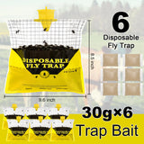 Fly Traps Outdoor Hanging, 6 Natural Pre-Baited Fly Hunter Stable Horse Ranch Fly Trap, Mosquito Fly Bags Outdoor Disposable Catchers Killer Repellent for Barn Farm Patio & Camping