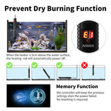 AIWEK Aquarium Heater 50W 100W 300W 500W Upgraded Fish Tank Heater with Leaving Water Automatically Stop Heating and Advanced Temperature Control System (500W)