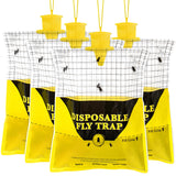 Big Bag Disposable Fly Traps Outdoor Hanging, Ranch Stable Horse Fly Hunter Trap Control Indoor for Home for Barn, Mosquito Bug Flying Insect Trap Catchers Killer Repellent 4 Natural Pre-Baited