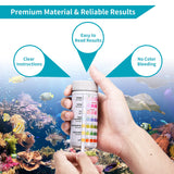 7-Way Aquarium Test Strips, 100 Strips Aquarium Testing Kit for Freshwater Saltwater, Fish Tank Pond Test Strips Testing pH, Alkalinity, Nitrite, Nitrate, Chlorine, Carbonate, Hardness