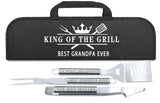 Grandpa Gifts, Grilling Gifts for Grandfather, Gifts for Grandpa Papa Christmas Birthday Retirement Form Grandchildren, Unique Useful Gifts for Elderly Men Stocking Stuffers Ideas, BBQ Set 3 with Bag