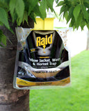 Raid Yellow Jacket and Wasp Trap (3-Pack), Outdoor Wasp Trap, Disposable Wasp and Yellow Jacket Trap Bag with Food-Based Attractant