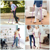 Antdvao Forearm Crutches Pair Folding Forearm Crutches Anti-Drop Cuff Reduces The Hassle of Picking Up Forearm Crutch，Comfortable Grip and Wear-Resistant, Non-Slip Forearm Crutches (Purple)