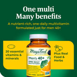 MegaFood Men's 40+ One Daily Multivitamin for Men With Vitamin B, Vitamin D3, Selenium, Zinc & Real Food - Immune Support, Energy Metabolism, and Muscle & Bone Health – Non GMO; Vegetarian - 60 Tabs