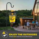 Outdoor Fly Trap [Set of 2] Fly Traps Outdoor with Dissolvable Non-Toxic Bait - Fly Repellent for Outdoor Use Only - Controls Flies for Patios, Barns, Ranches Etc. Hanging Fly Traps with Tie Included